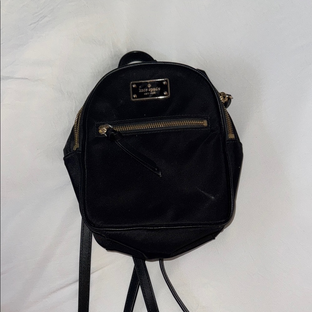 Kate Spade Black Backpack with Gold Accents